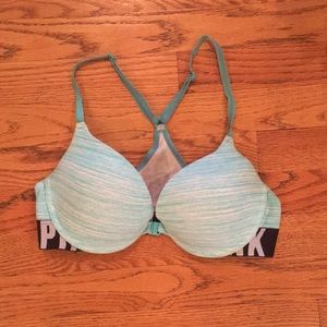 Racerback Light Blue Pink Bra 💙